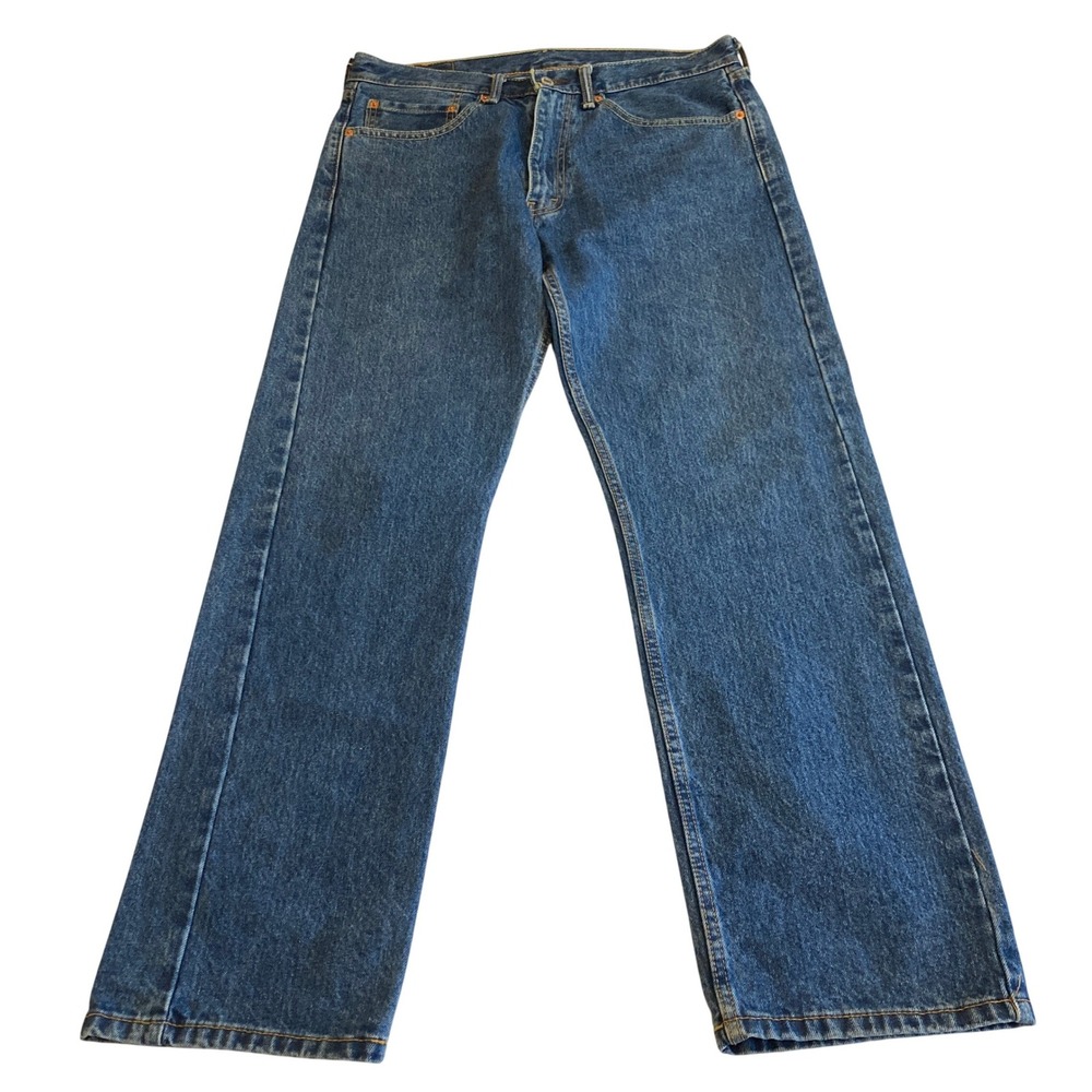 Levis 505 Jeans Mens 35x32 (Fit 33x31) Relaxed Fit Straight Leg Medium Wash Blue
